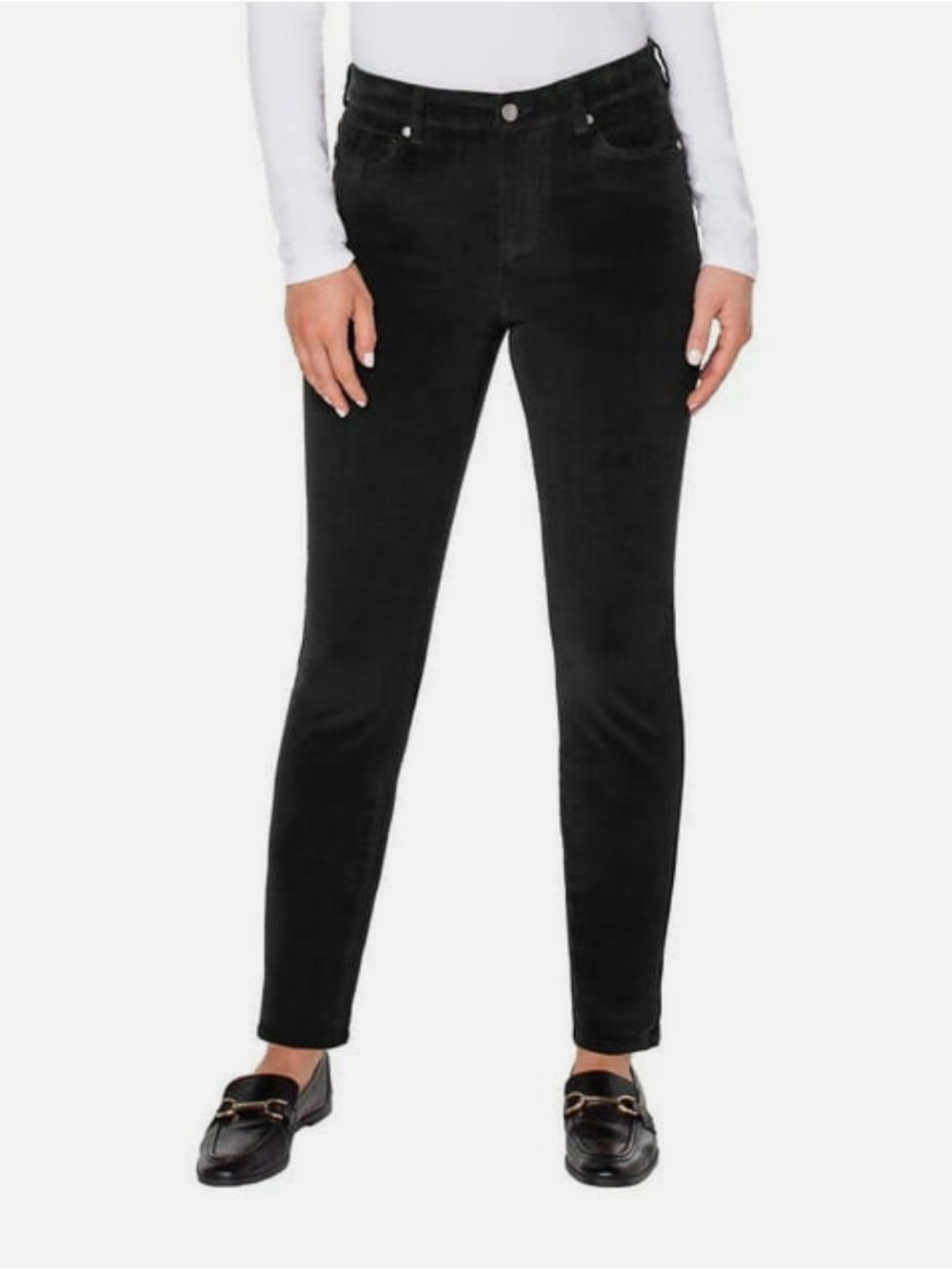 NWT Well Worn Women's High Rise Corduroy Skinny Pant | Color-Black | Sz-8